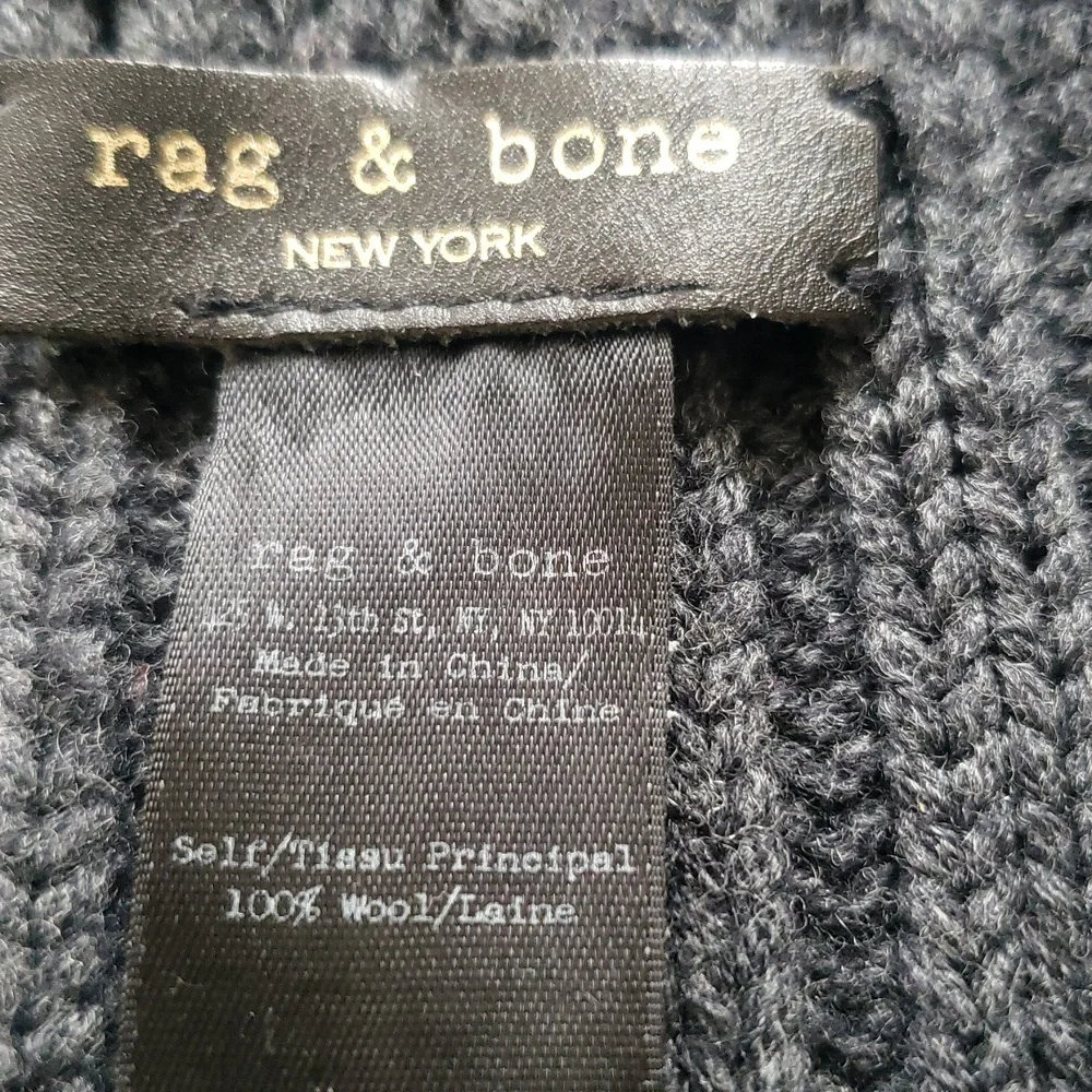 Vtg Rag & Bone Unisex Chunky Knit 100% Wool Scarf 74